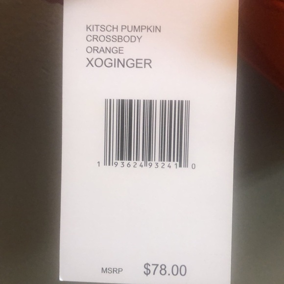 Betsey Johnson Kitsch pumpkin crossbody bag orange XOGINGER New with tags - Picture 9 of 14